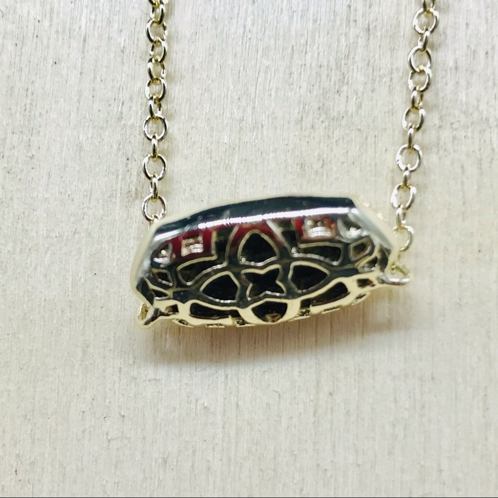 Kendra Scott Elisa Black Opaque necklace Gold Plated - Picture 4 of 9